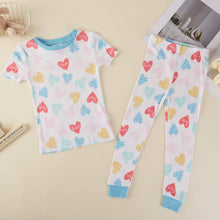 Load image into Gallery viewer, Love Heart Bamboo Short Sleeve Pajama Set