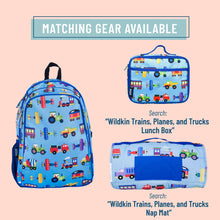 Load image into Gallery viewer, Trains Planes and Trucks Backpack - 15 Inch