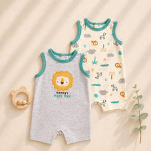 Load image into Gallery viewer, Baby Views 2pcs Sleeveless Rompers:Lion