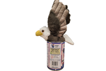 Load image into Gallery viewer, Canned Bald Eagle w/Jokes Plush Patriotic American Flag USA: Pop Top Lid