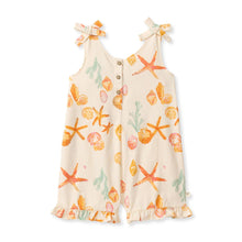 Load image into Gallery viewer, Starfish & Shells Organic Girl Romper