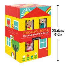 Load image into Gallery viewer, Peek-A-Boo House Stacking Blocks Play Set