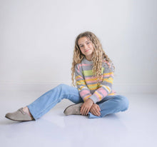 Load image into Gallery viewer, Oopsie Daisy Stripe Fuzzy Crew Neck Sweater