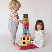 Load image into Gallery viewer, Peek-A-Boo House Stacking Blocks Play Set