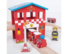 Load image into Gallery viewer, Fire Station Train Set