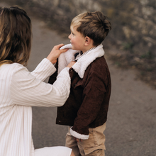 Load image into Gallery viewer, Sherpa Collar Coffee Brown Corduroy Jacket