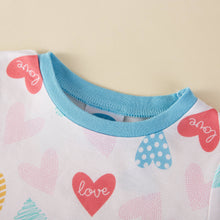 Load image into Gallery viewer, Love Heart Bamboo Short Sleeve Pajama Set