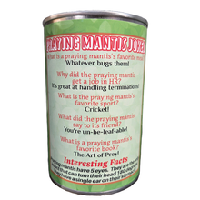 Load image into Gallery viewer, Canned Praying Mantis - Bug Insect Plush Gift in Can w/Jokes: Pop Top Lid