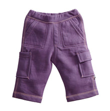 Load image into Gallery viewer, BabySoy Fleece Cargo Pants: Eggplant
