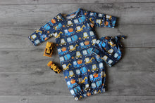 Load image into Gallery viewer, Infant Boys Truck Baby Gown and Hat Set
