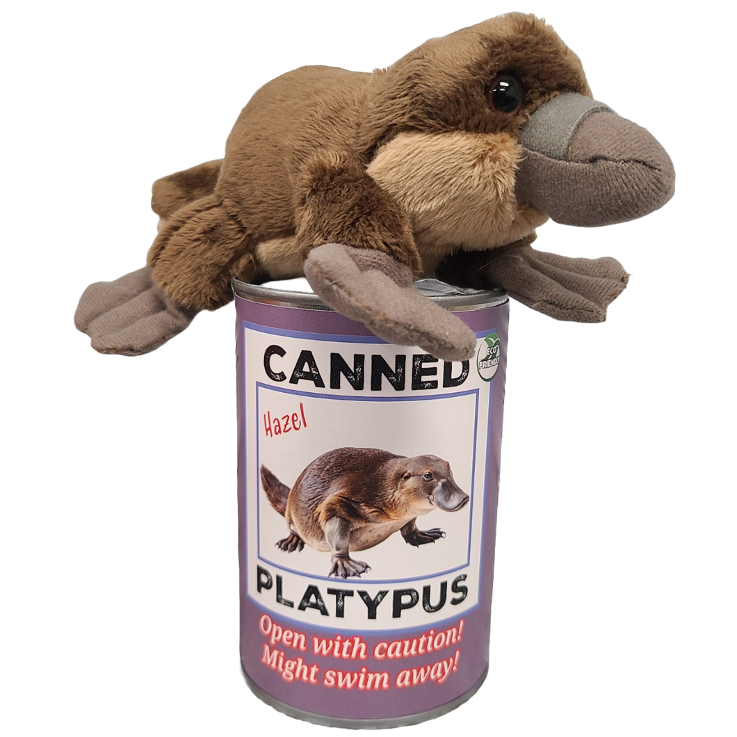 Hazel the Canned Platypus Stuffed Animal Plush w/Funny Jokes
