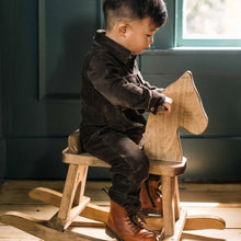 Load image into Gallery viewer, Knit Corduroy Organic Baby Boy Jumpsuit - Shadow
