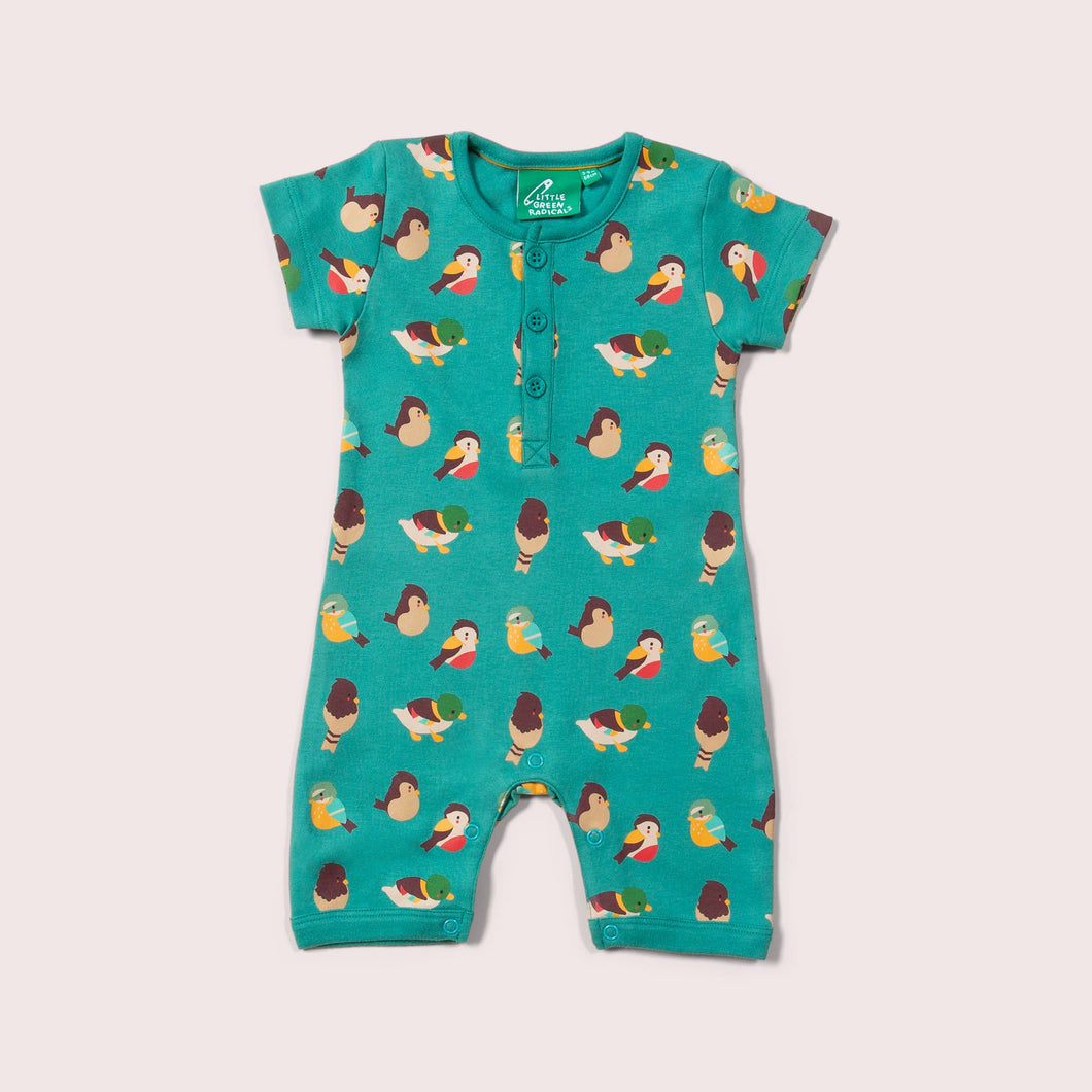 LGR Garden Birds Organic Summer Romper: Garden Birds