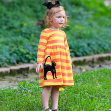 Load image into Gallery viewer, AnnLoren Black Cat Girls Halloween Dress
