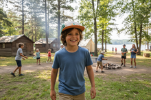 Load image into Gallery viewer, Sunrise Youth Camp Hat: Lilac/Tangerine
