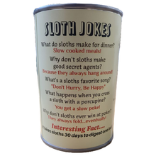 Load image into Gallery viewer, Twiggy the Canned Sloth Stuffed Animal Plush w/Funny Jokes: Pop Top Lid
