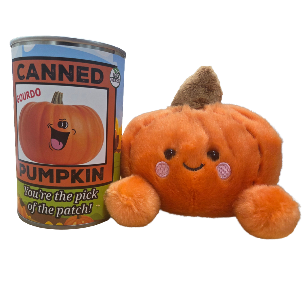 Canned Pumpkin - Fall Plush Gift in Can Jokes Pumpkin Patch: Pop Top Lid