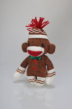 Load image into Gallery viewer, 6″ Brown Christmas Sock Monkey
