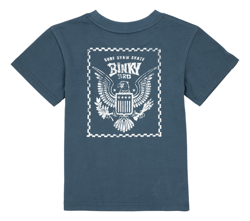 Binky Bro Eagle Crest T-Shirt: Blue