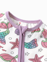 Load image into Gallery viewer, Bamboo Fiber Short Sleeve Romper Mermaid Tales
