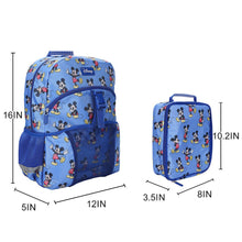 Load image into Gallery viewer, Mickey Mouse Classic 2-Piece 16” Kids Backpack &amp; Lunch Box Set For School And Travel
