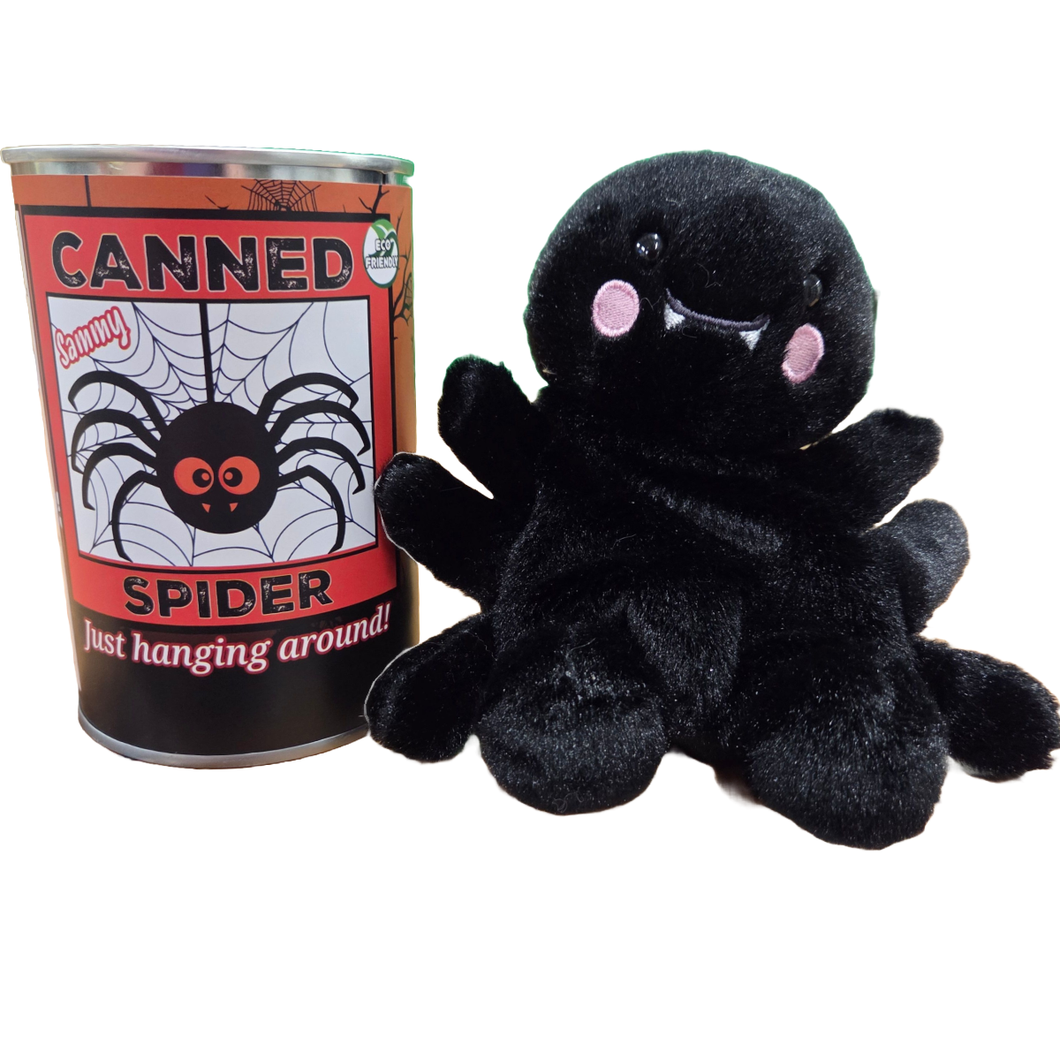 Canned Halloween Spider | Stuffed Plush | Funny Jokes in Can: Pop Top Lid