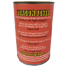 Load image into Gallery viewer, Canned Dragon | Stuffed Animal Plush w/Jokes | Unique Gift: Pop Top Lid

