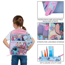 Load image into Gallery viewer, Lilo &amp; Stitch With Angel 5-Piece 16” Backpack And Lunch Set For School &amp; Travel
