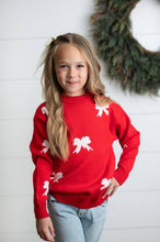 Load image into Gallery viewer, Red Bow Holiday Sweater
