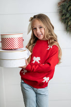 Load image into Gallery viewer, Red Bow Holiday Sweater
