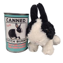Load image into Gallery viewer, Canned Dutch Bunny| Farm Animal Plush w/Jokes | Unique Gift: Pop Top Lid
