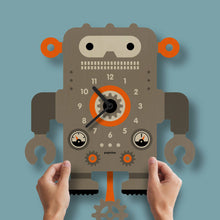 Load image into Gallery viewer, Robot  Pendulum Clock - Wood
