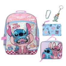 Load image into Gallery viewer, Lilo &amp; Stitch With Angel 5-Piece 16” Backpack And Lunch Set For School &amp; Travel

