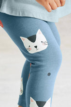 Load image into Gallery viewer, Kitty Face Top and Leggings Set (Kids): BLUE / 2Y
