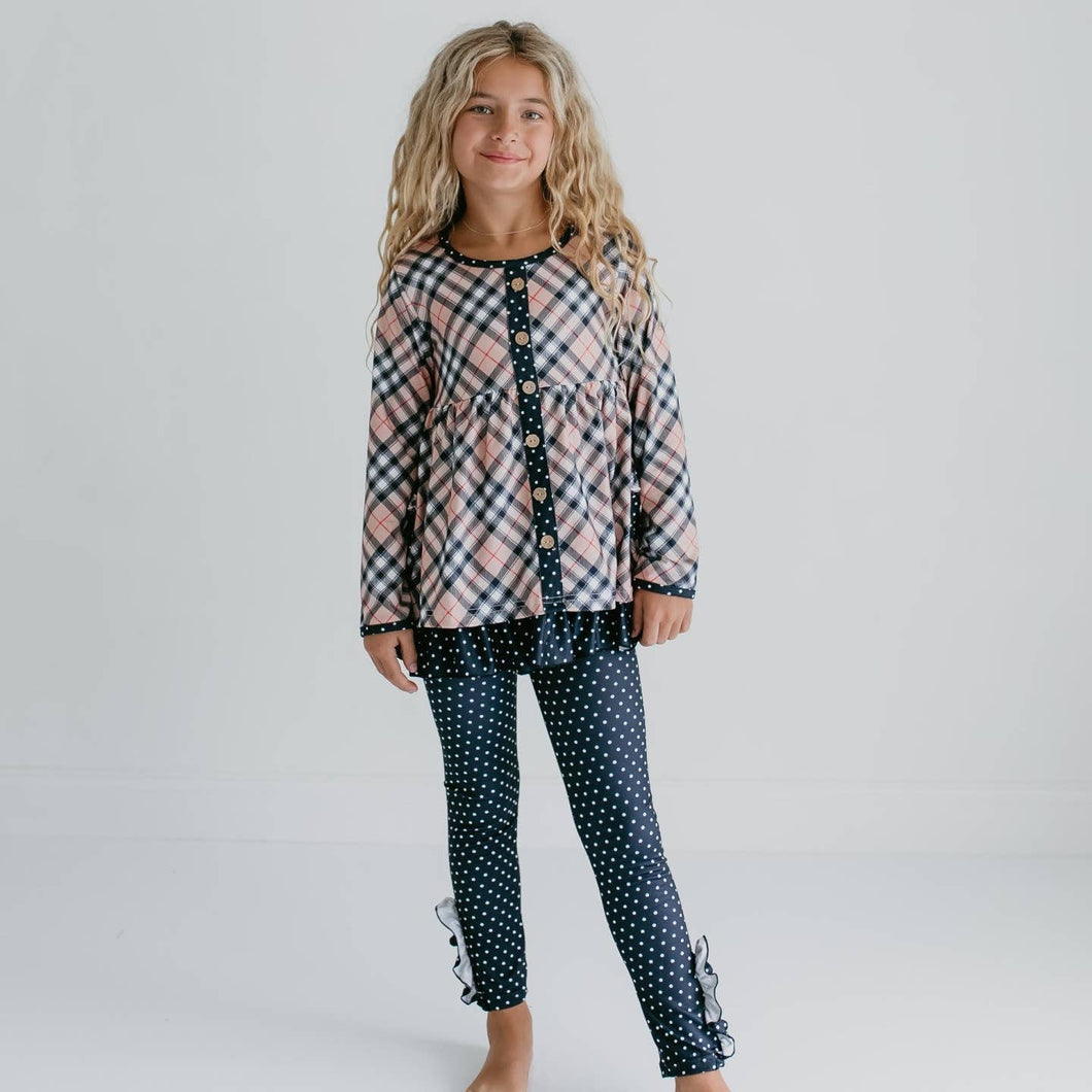 Plaid and Polka Dot Fall Set
