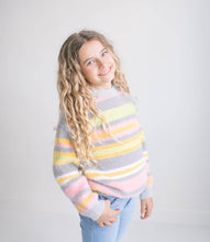 Load image into Gallery viewer, Oopsie Daisy Stripe Fuzzy Crew Neck Sweater
