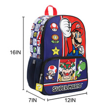 Load image into Gallery viewer, Super Mario Game Favorites 16” Backpack For School And Travel
