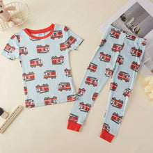 Load image into Gallery viewer, Bon Bebe Bamboo Fire Engine Pajama Set
