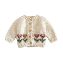 Load image into Gallery viewer, Tulip Flower Cardigan Baby Kid Fall Spring Sweater Apparel: XS; 6-12M
