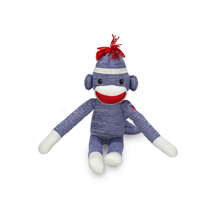 Load image into Gallery viewer, 20&quot; Sock Monkey Stuffed Animal: Purple
