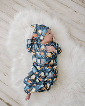 Load image into Gallery viewer, Infant Boys Truck Baby Gown and Hat Set
