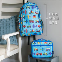 Load image into Gallery viewer, Trains Planes and Trucks Backpack - 15 Inch
