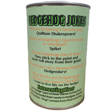 Load image into Gallery viewer, Canned Hedgehog | Stuffed Animal Plush w/Funny Jokes | Gift: Pop Top Lid
