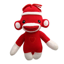 Load image into Gallery viewer, 6&quot; Sock Monkey with Red Embroidered Heart – Red
