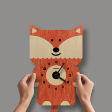 Load image into Gallery viewer, Fox Pendulum Clock - Wood
