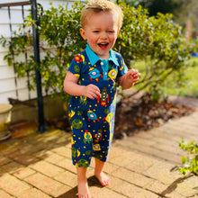 Load image into Gallery viewer, Spaceship Collar Baby Boys Romper
