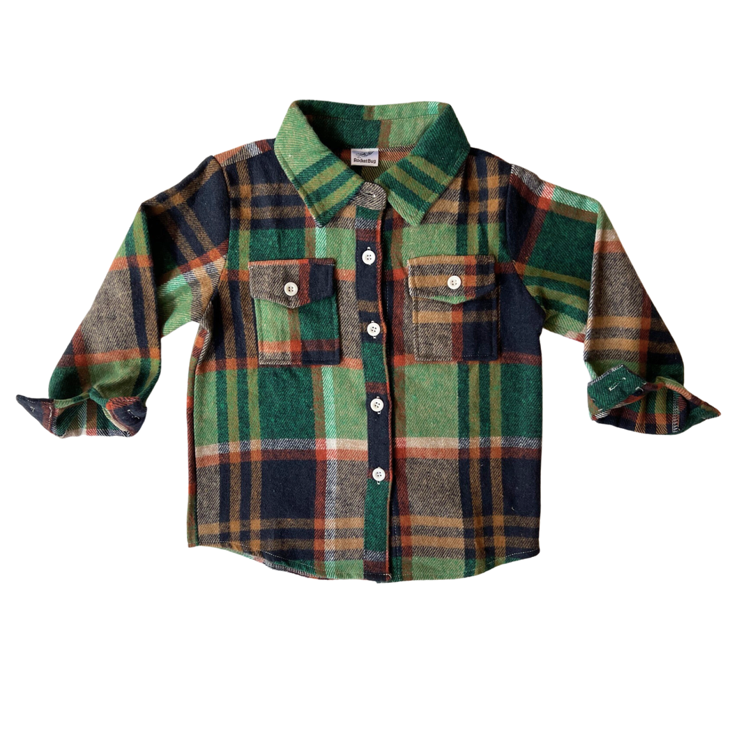 Rocket Bug Cozy Soft Flannels Green + Black