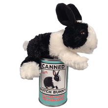 Load image into Gallery viewer, Canned Dutch Bunny| Farm Animal Plush w/Jokes | Unique Gift: Pop Top Lid
