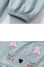 Load image into Gallery viewer, Kitty Face Top and Leggings Set (Kids): BLUE / 2Y
