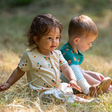 Load image into Gallery viewer, LGR Rainbow Balloons Organic Summer Romper
